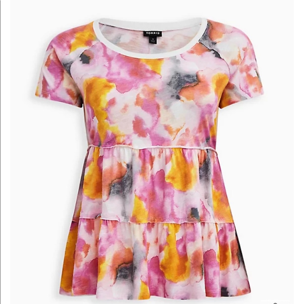 Watercolor Tie-Dye Tiered Babydoll - Picture 2 of 7
